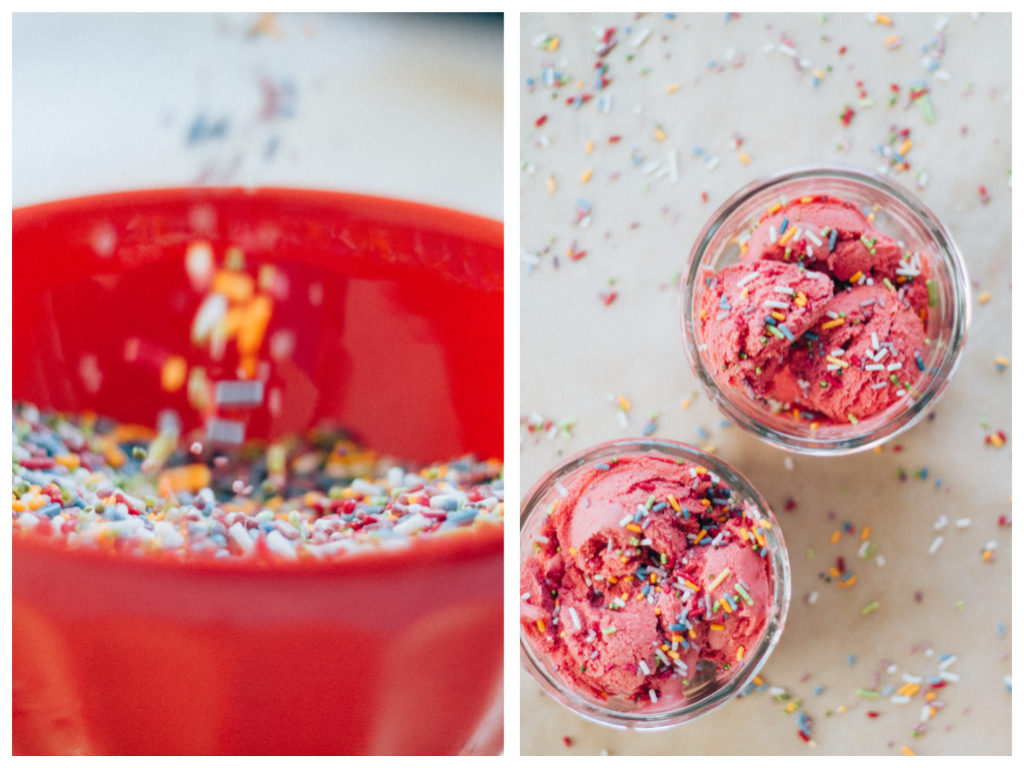 No-Churn Strawberry Ice Cream | Well and Full | #vegan #recipe