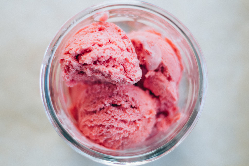 No-Churn Strawberry Ice Cream | Well and Full | #vegan #recipe
