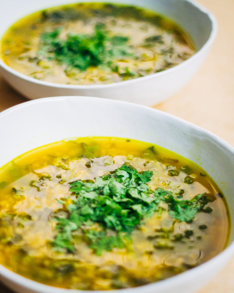 Healing Lentil Soup w/ Turmeric + Summer Vegetables | Well and Full | #vegan #recipe #plantbased