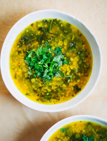 Healing Lentil + Turmeric Soup w/ Summer Vegetables | Well and Full | #vegan #recipe #plantbased