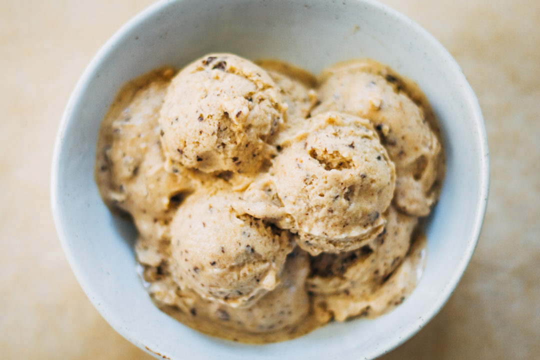 Mocha Chip Banana Ice Cream Well and Full