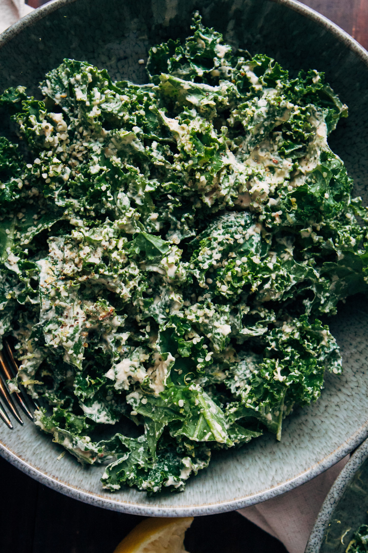Vegan Kale Caesar Salad | Well and Full | #healthy #vegan #recipe