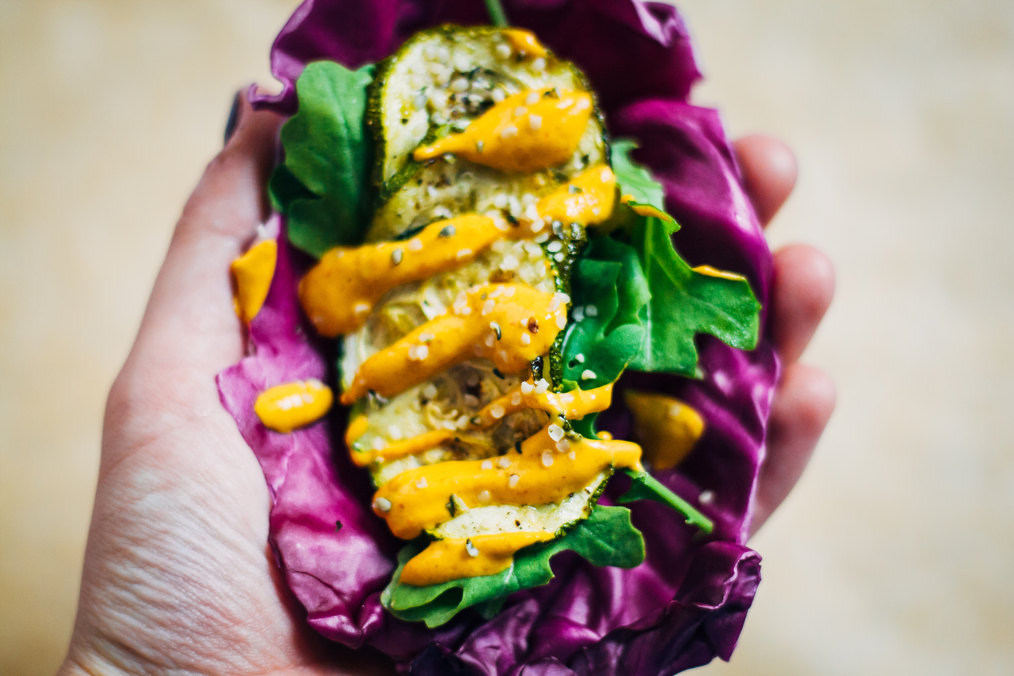 Purple Cabbage Tacos w/ Spicy Chipotle Aioli | Well and Full | #vegan #plantbased #recipe