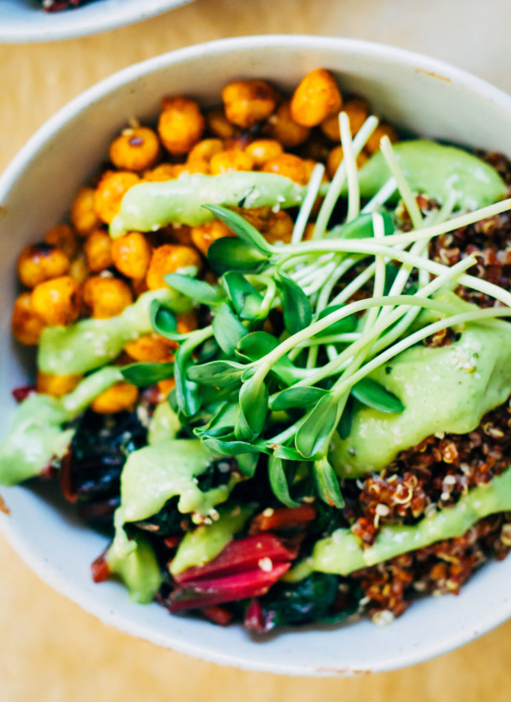Quinoa Nourish Bowl w/ The Best Avocado Dressing Well and Full