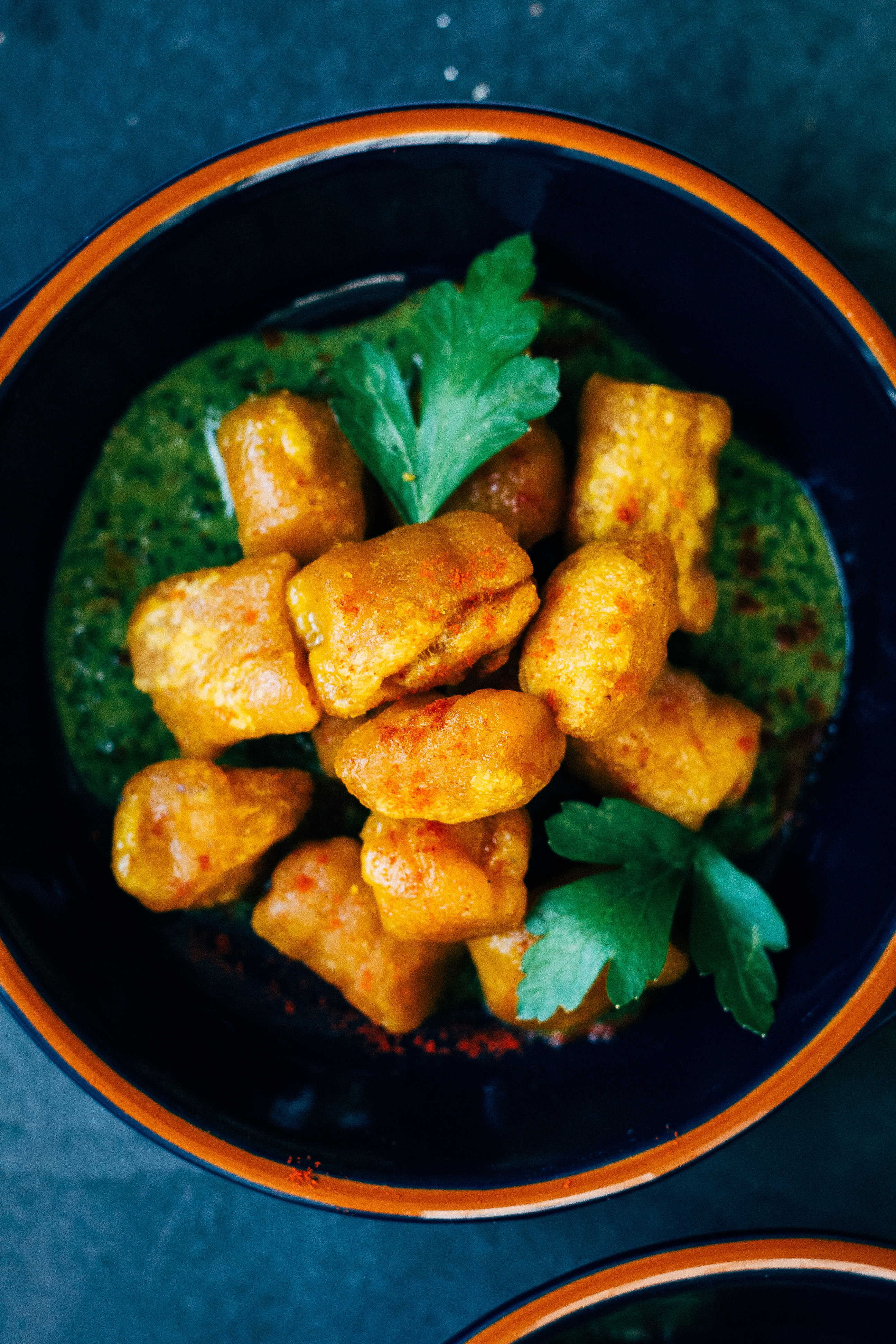 Harissa-Spiced Pumpkin Gnocchi w/ Parsley and Mint PestoHarissa-Spiced Pumpkin Gnocchi w/ Parsley and Mint Pesto | Well and Full