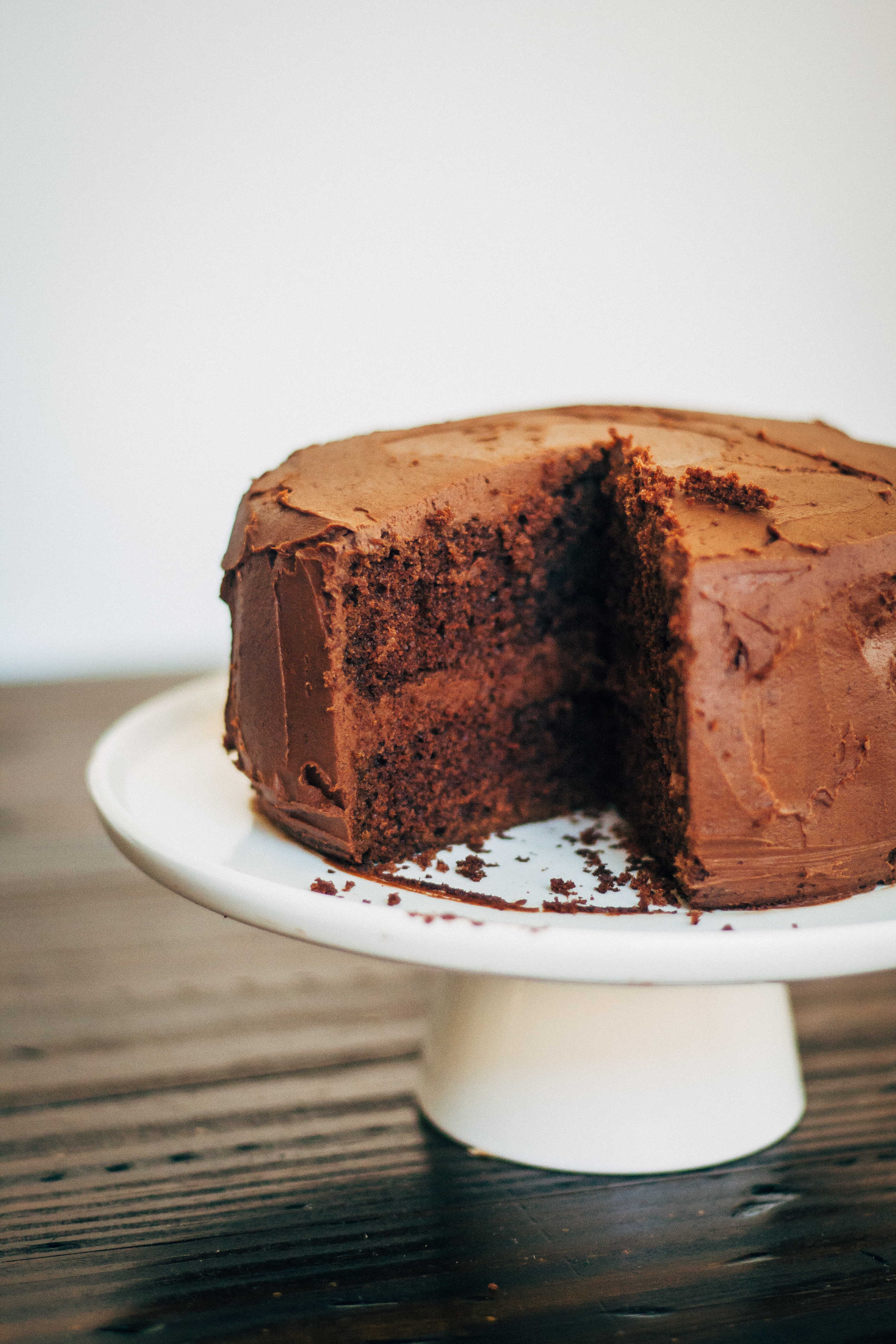Italian Chocolate Olive Oil Cake w/ Chocolate Hazelnut Buttercream | Well and Full | #vegan #cake #recipe