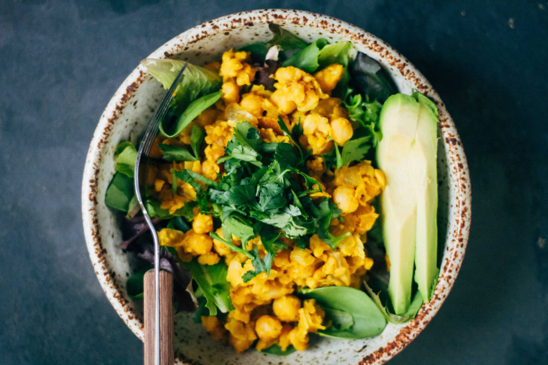 Chickpea Scramble Breakfast Bowl | Well and Full