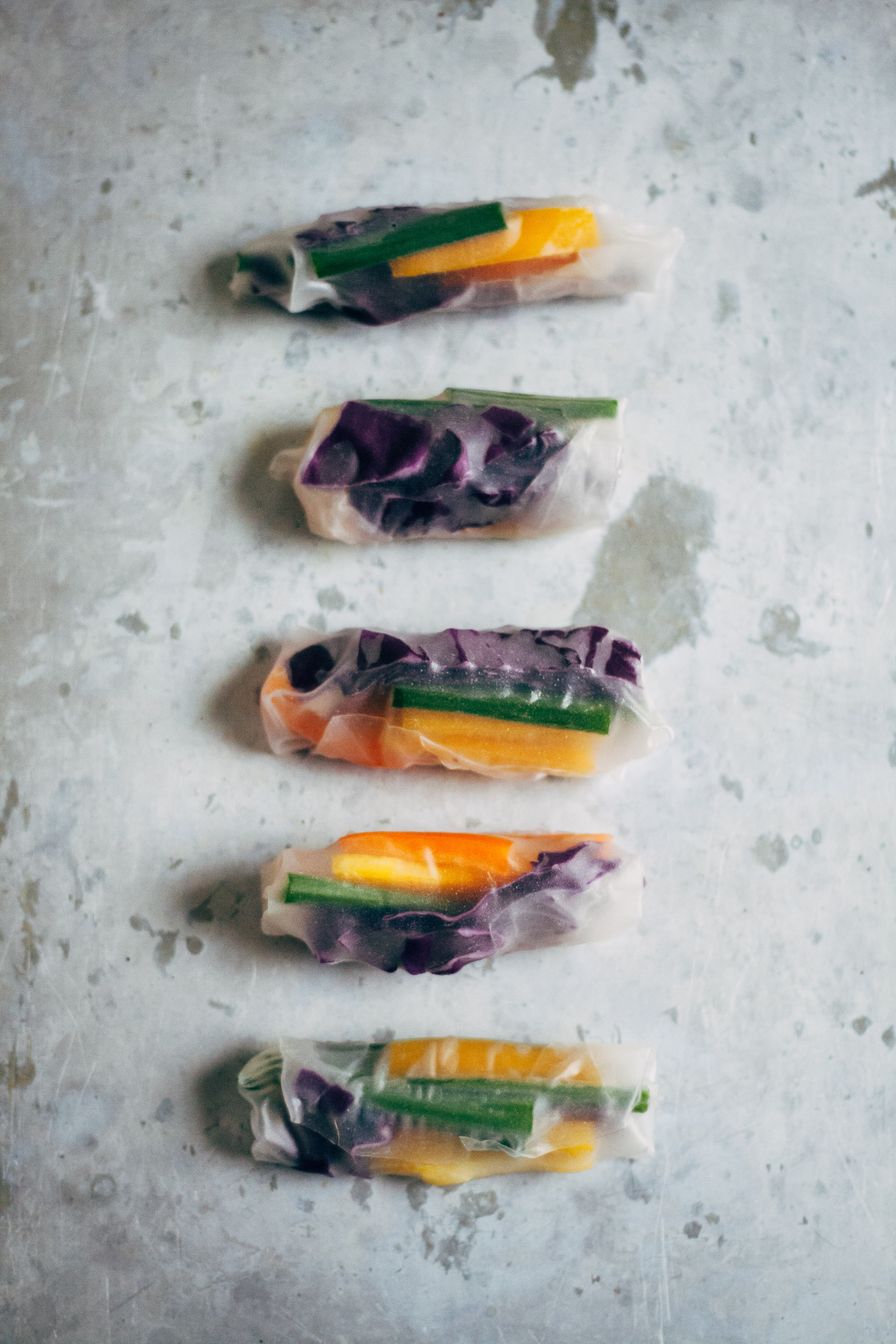 Rainbow Spring Rolls w/ Spicy Sesame Sauce | Well and Full | #vegan #recipe