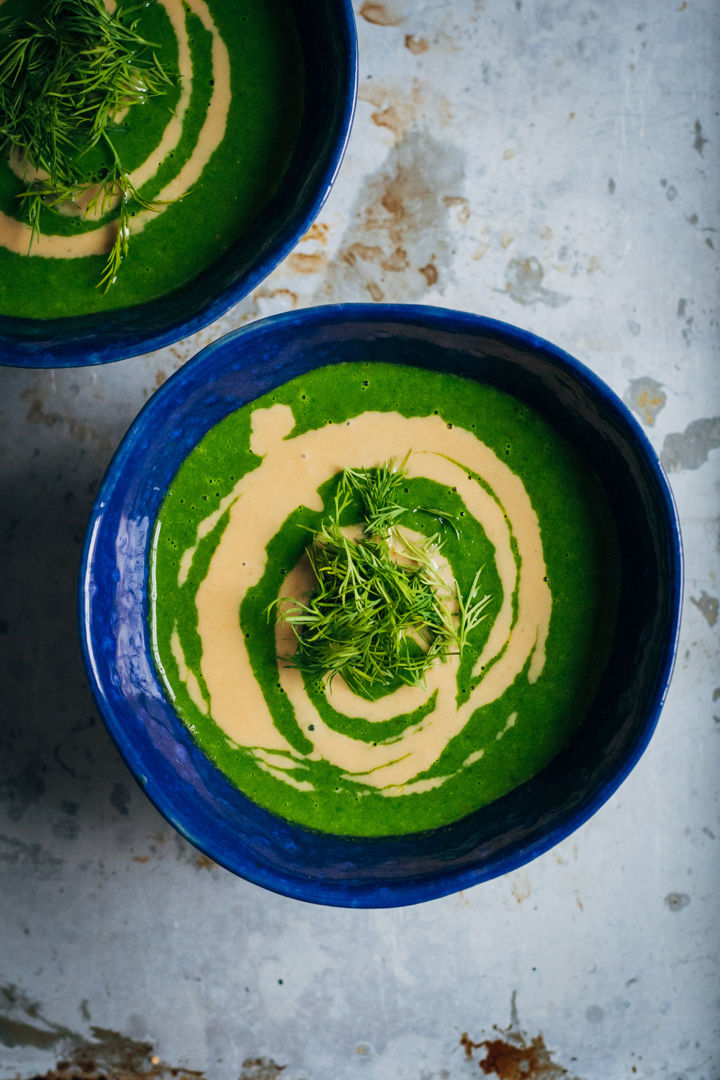 Creamy Green Spinach Soup | Well and Full | #vegan #recipe