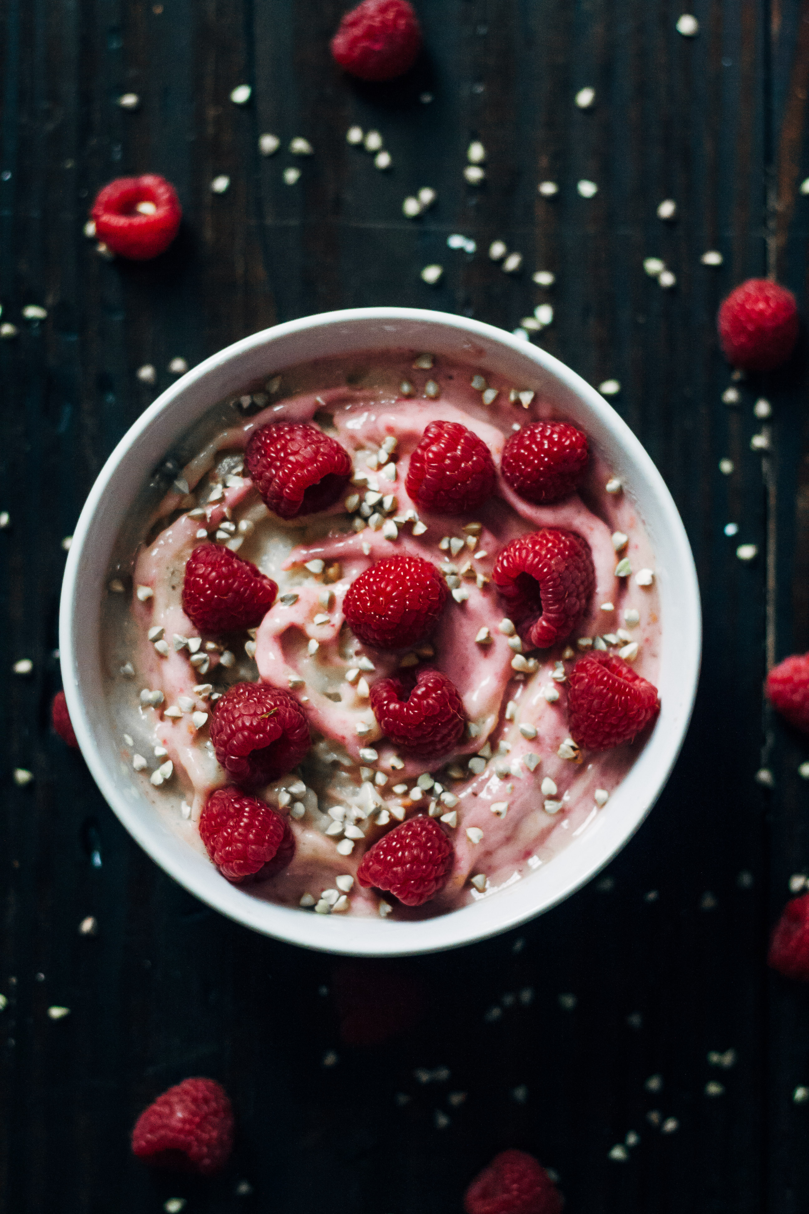 Raspberry Swirl Banana Ice Cream | Well and Full | #vegan #recipe