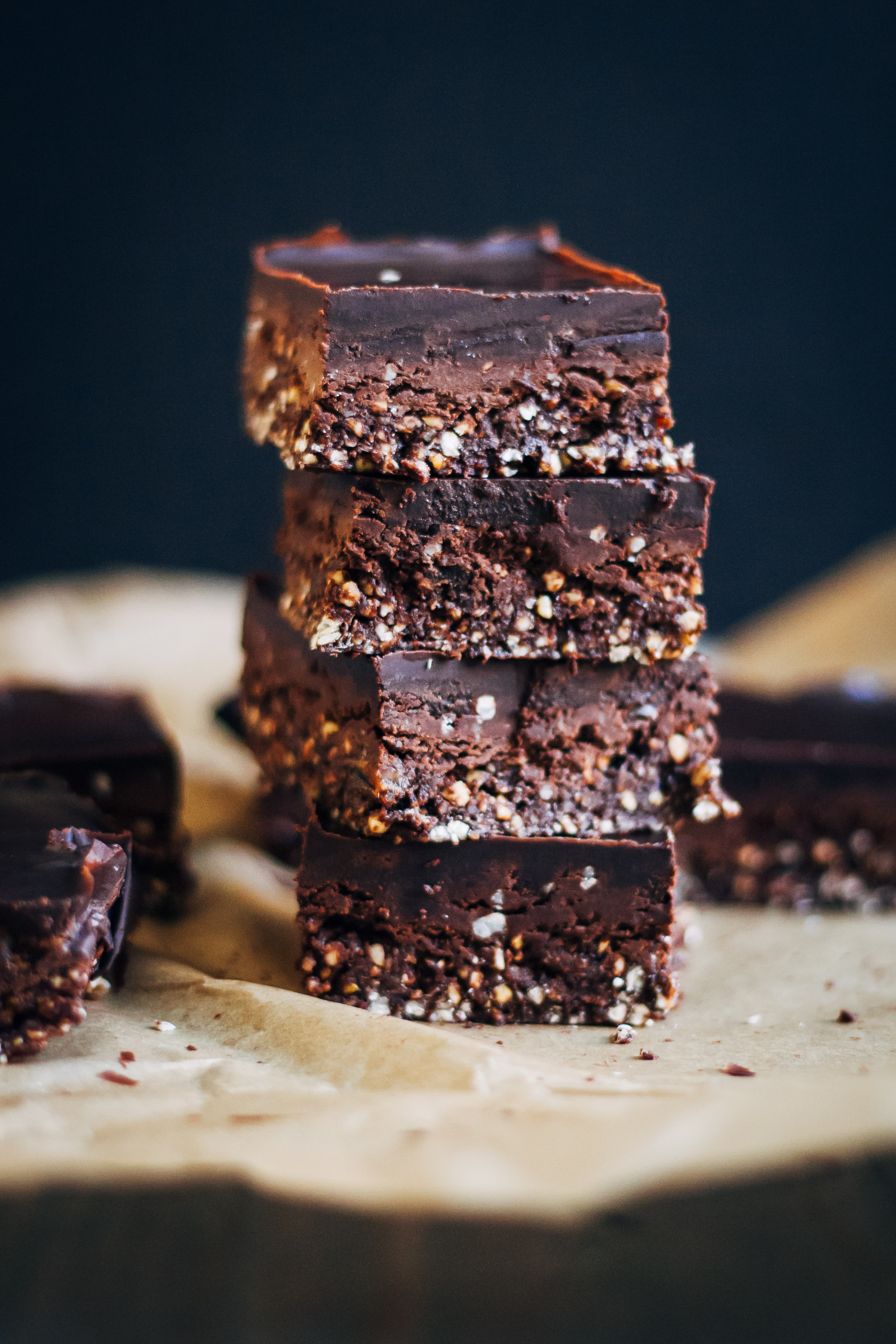Raw Chocolate Fudge Brownie Bars | Well and Full | #raw #vegan #recipe