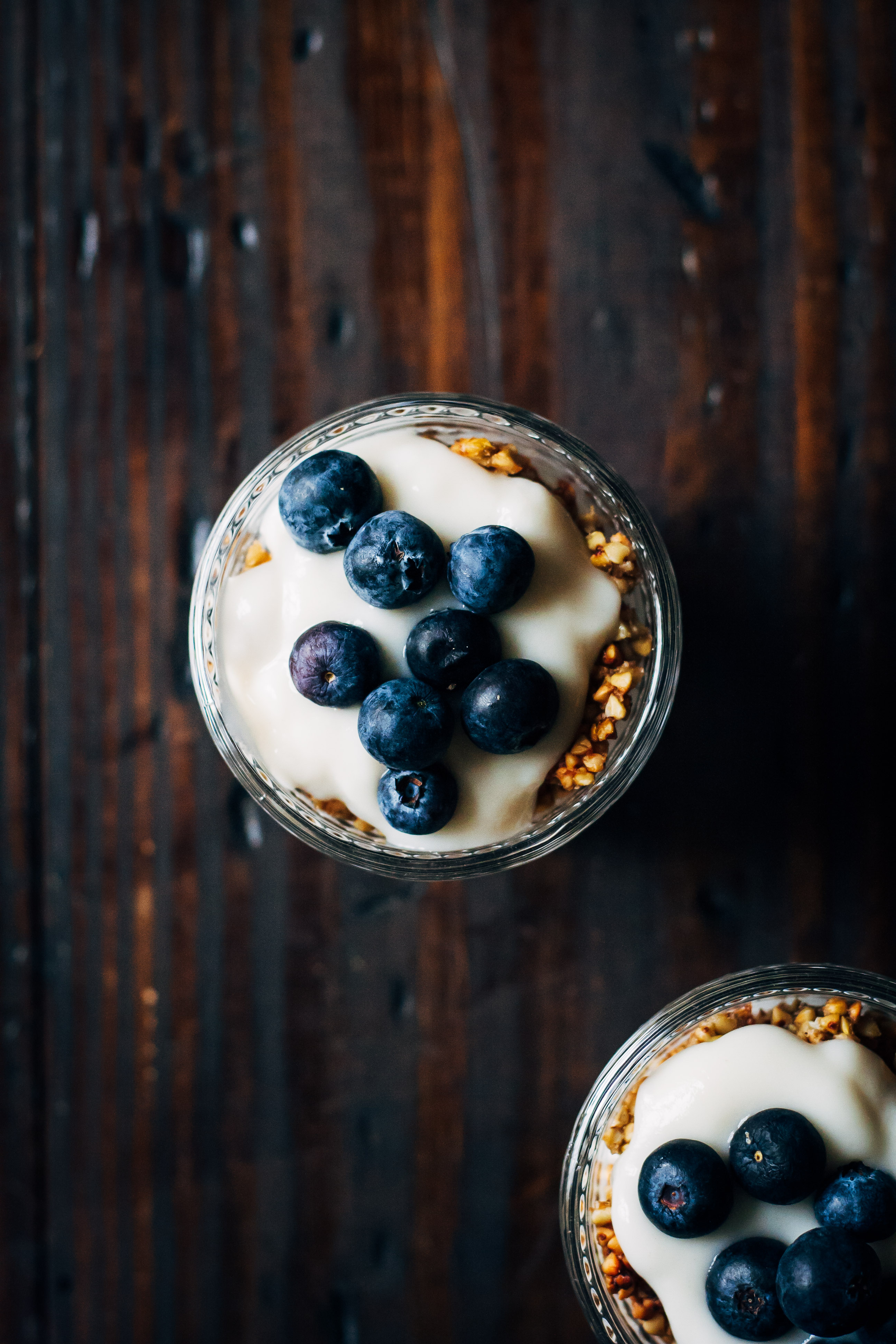 Vanilla Yogurt Parfaits w/ Sweet Buckwheat Crispies | Well and Full | #vegan #parfait #recipe