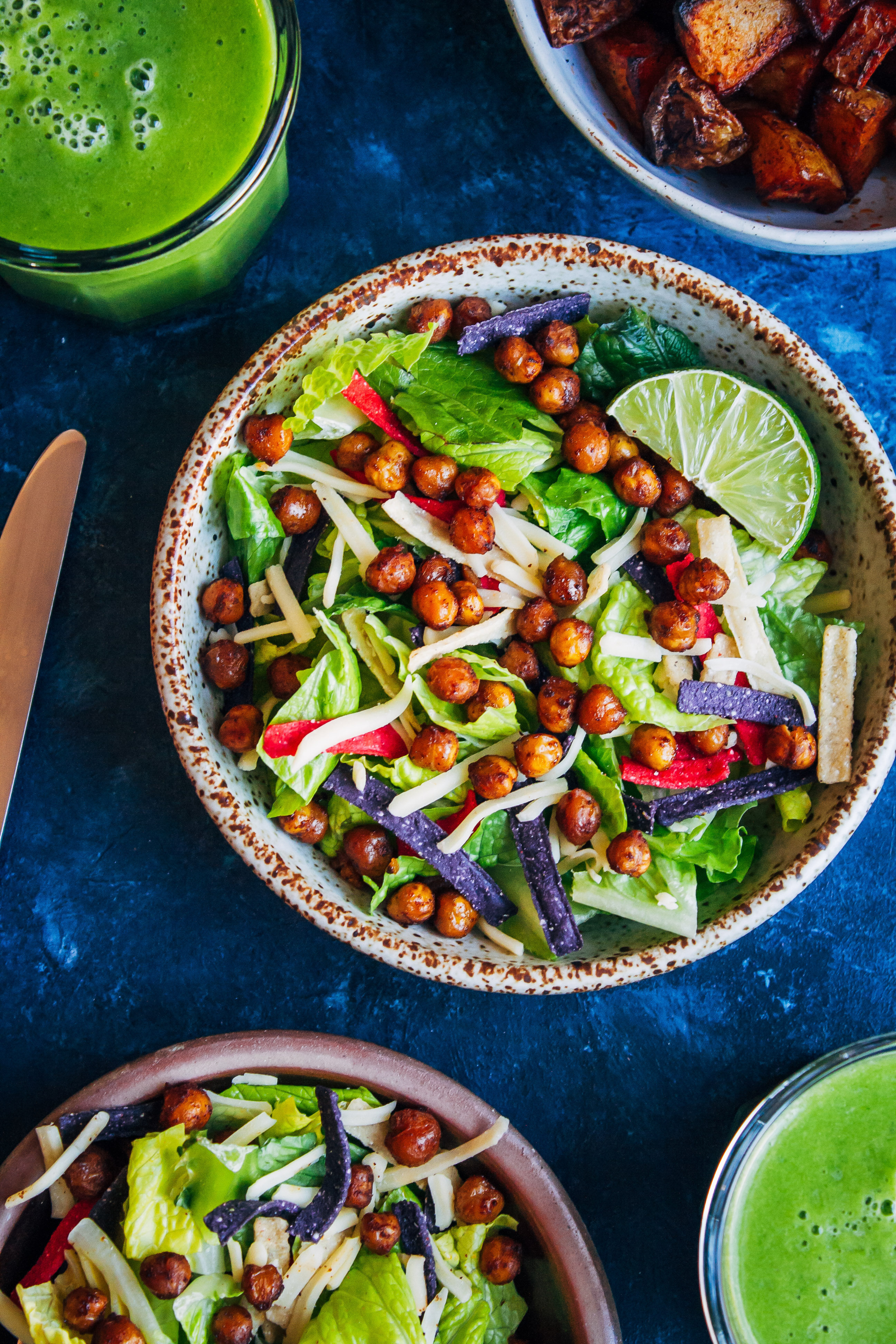 Crunchy Vegan Chipotle Salad | Well and Full | #vegan #chipotle #recipe