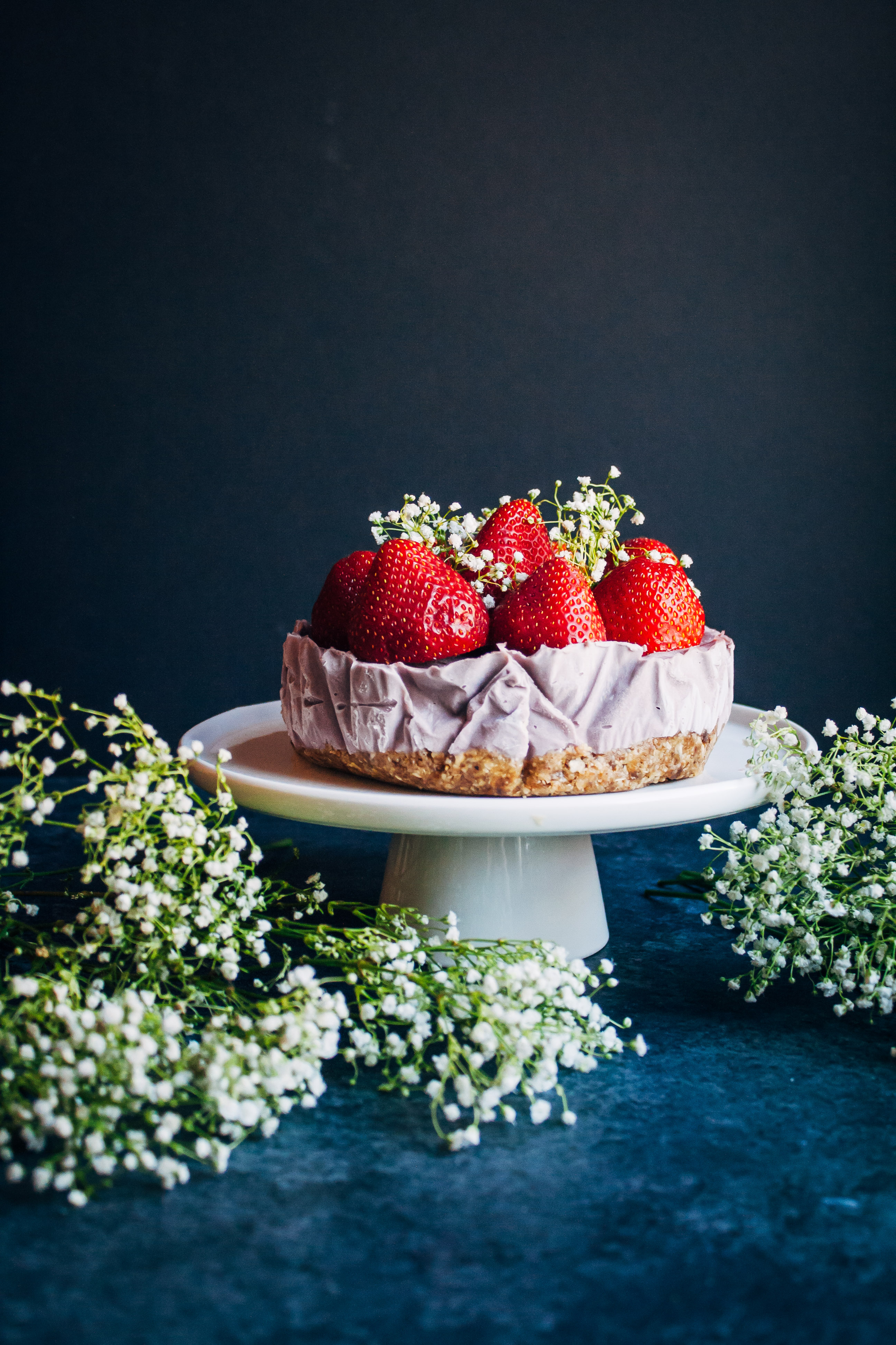 Blood Orange Raspberry Cheesecake | Well and Full | #vegan #recipe