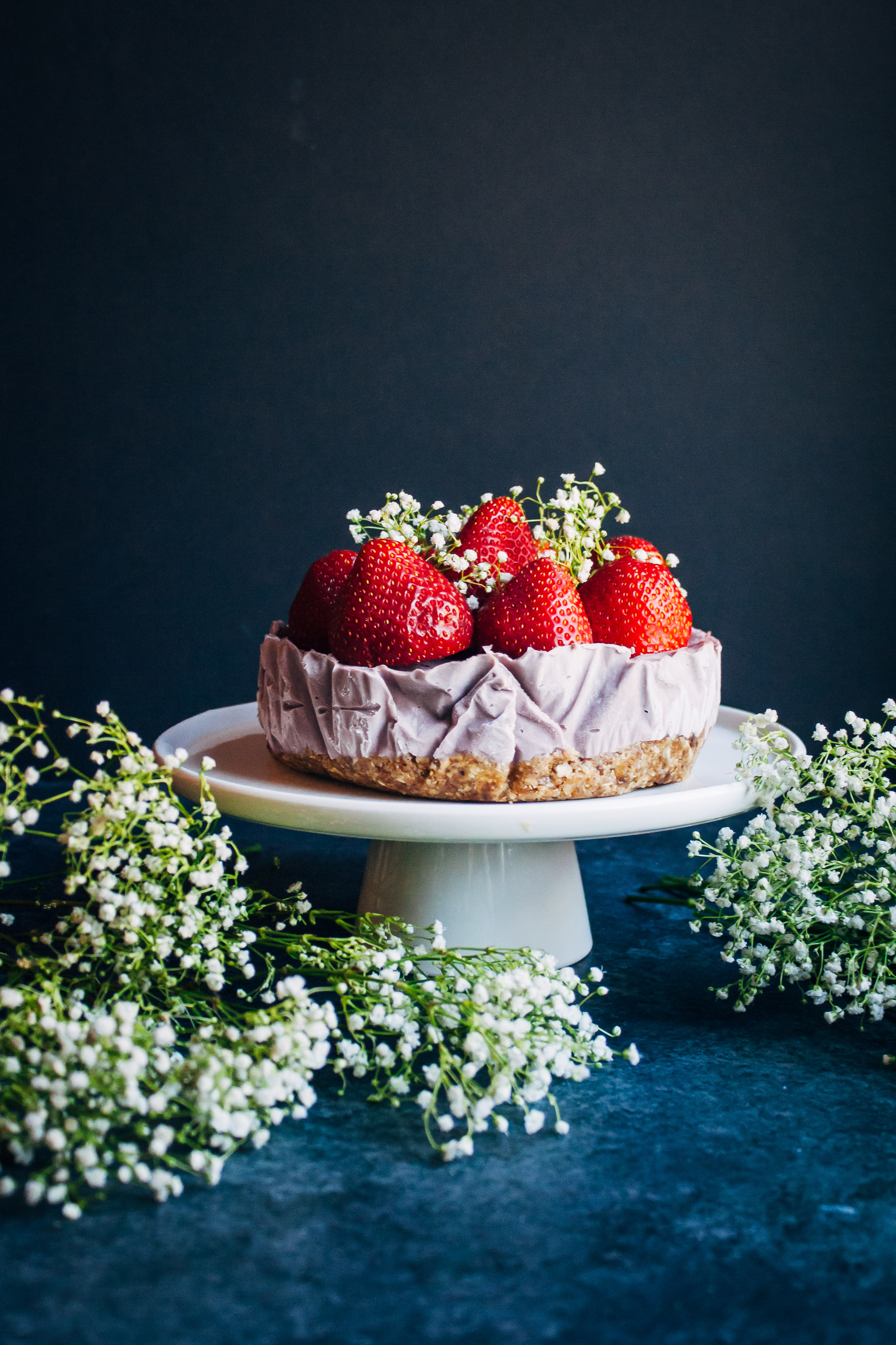 Blood Orange Raspberry Cheesecake | Well and Full | #vegan #recipe