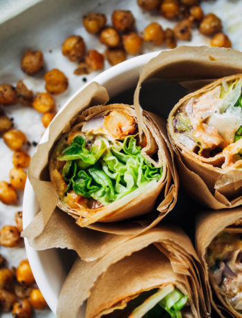 Buffalo Chickpea Wraps | Well and Full | #vegan #lunch #recipe