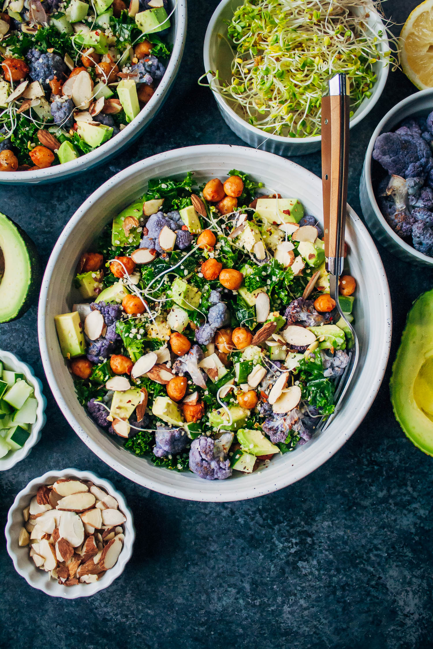 Vegan Kale Chopped Salad | Well and Full | #vegan #salad #recipe
