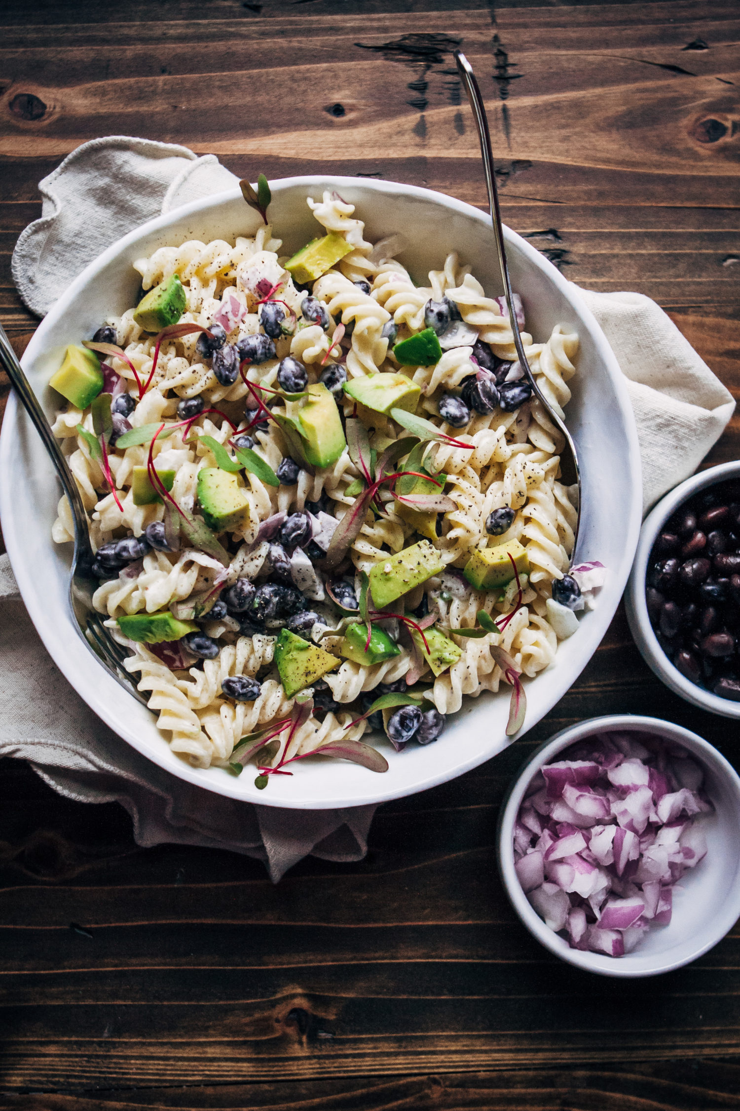 Vegan Ranch Pasta Salad | Well and Full | #vegan #recipe