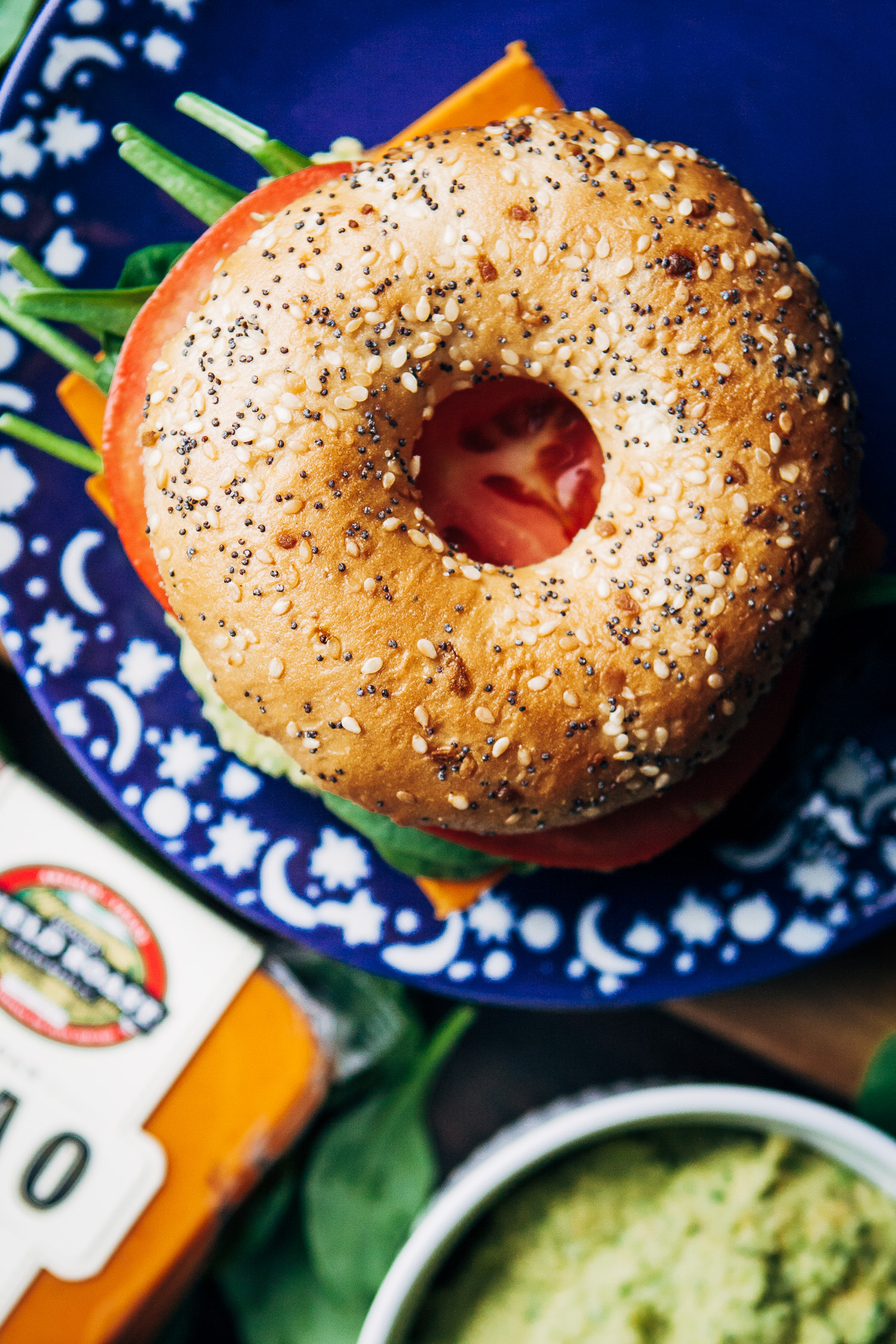 Vegan Bagel Sandwich w/ Jalapeño Hummus | Well and Full | #healthy #vegan #recipe