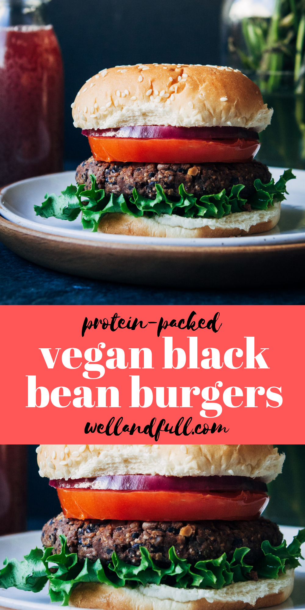 Vegan Black Bean Burgers | Well and Full | #healthy #vegan #recipe