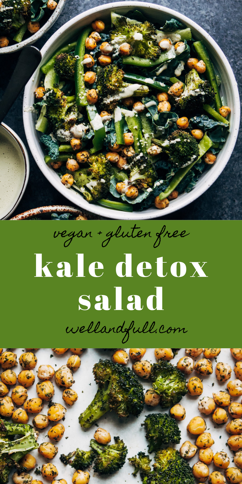 Vegan Kale Detox Salad | Well and Full | #vegan #detox #cleanse