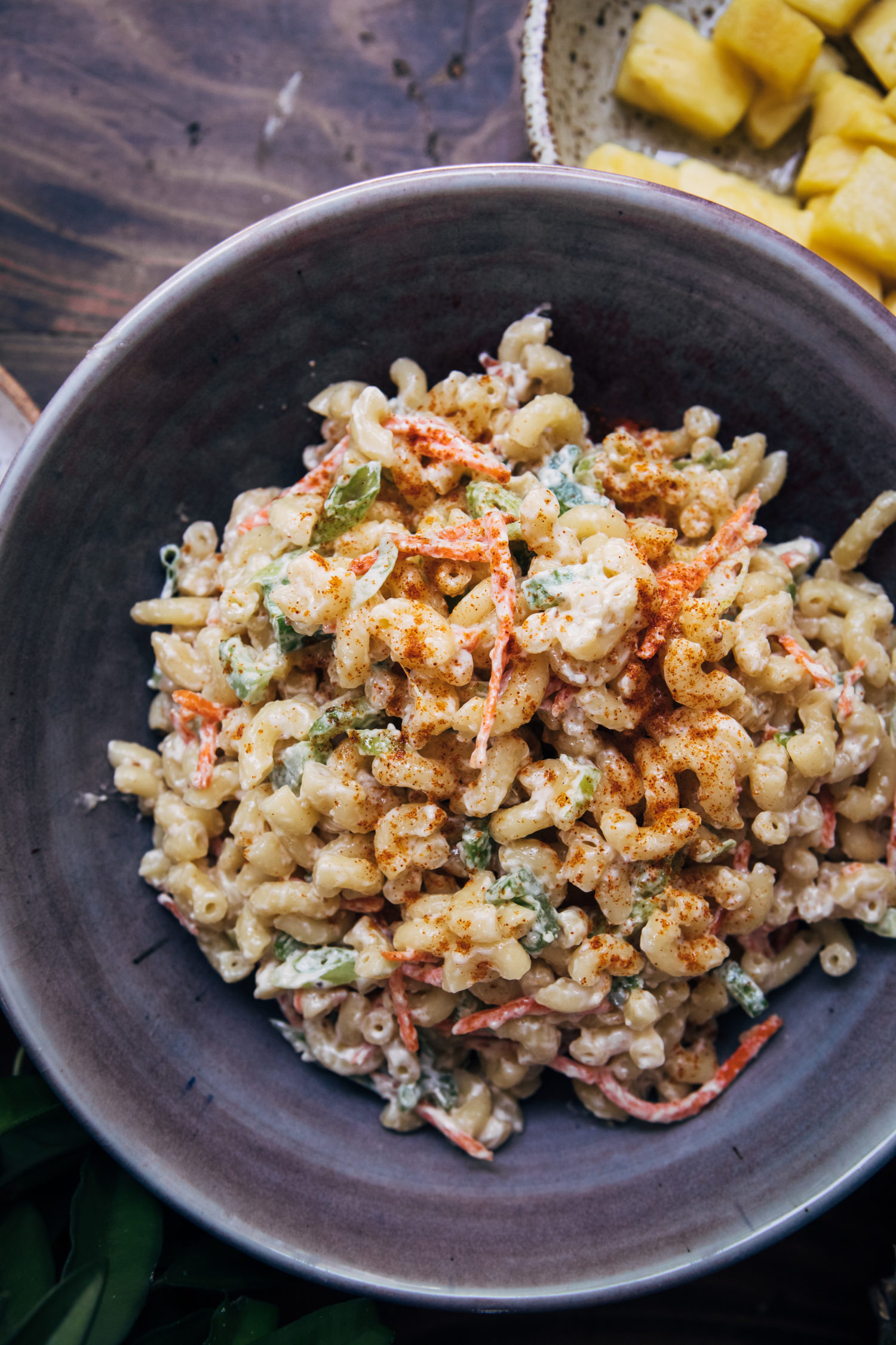 Hawaiian Macaroni Salad | Well and Full | #recipe #pastasalad #summer