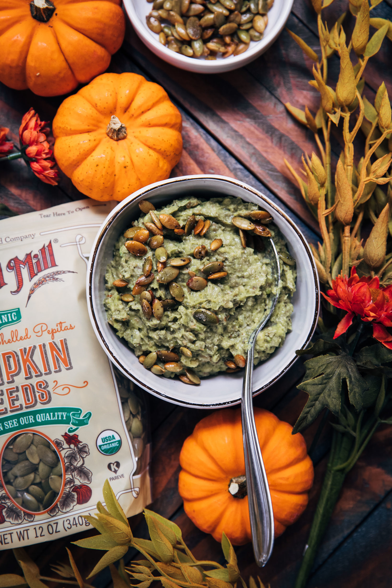 Pumpkin Seed Avocado Dip Well and Full