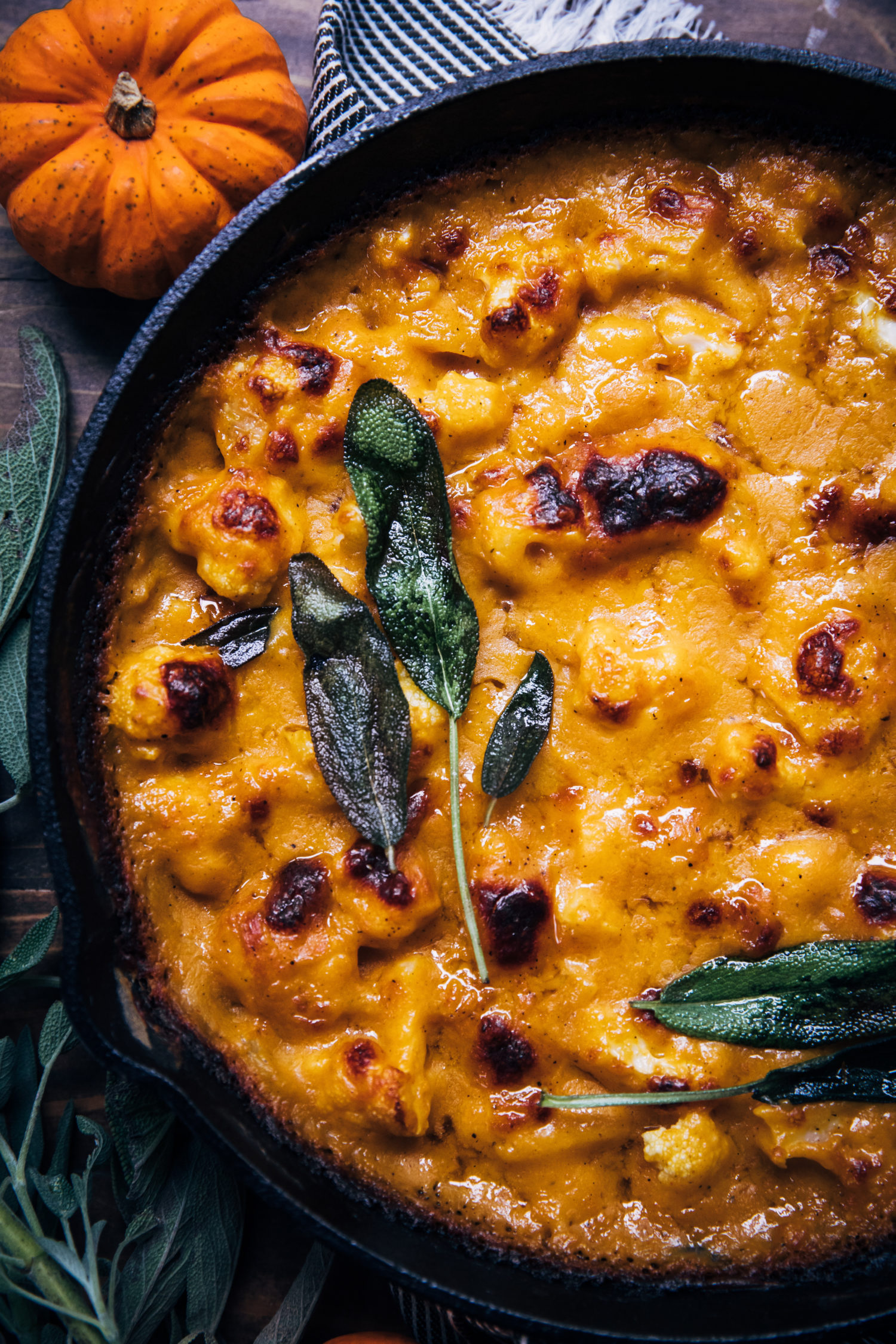 Pumpkin Cauliflower Gratin | Well and Full | #vegetarian #fall #recipe