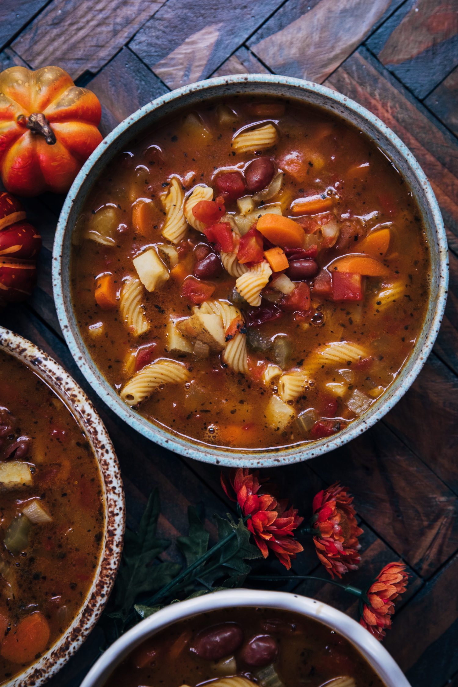 Pumpkin Minestrone | Well and Full | #vegan #autumn #recipe