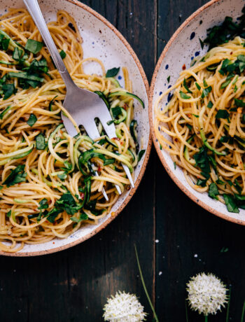 Zucchini Aglio e Olio | Well and Full | #vegan #recipe #healthy