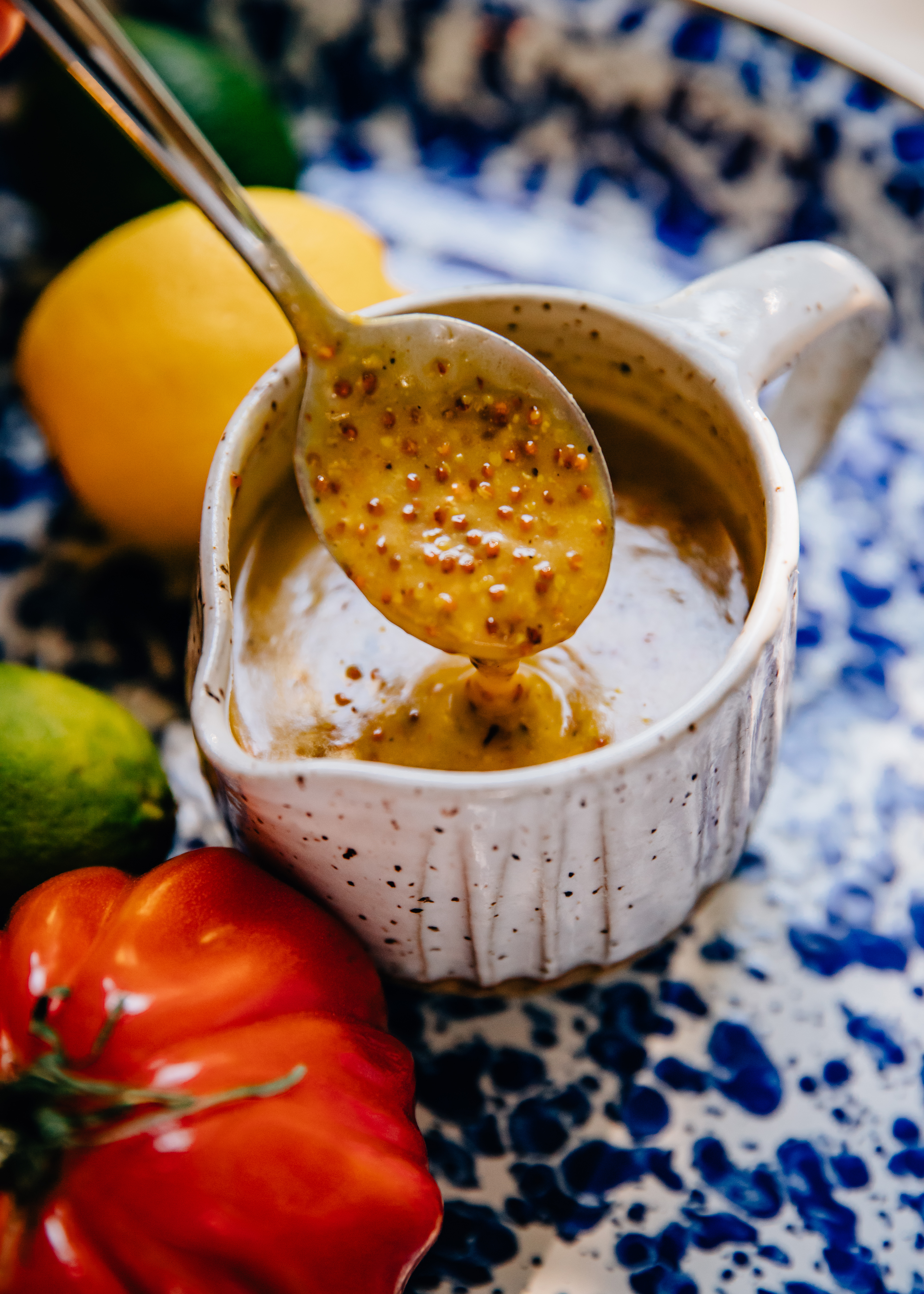 Spicy Honey Mustard Vinaigrette | Well and Full | #recipe #dressing #saladdressing
