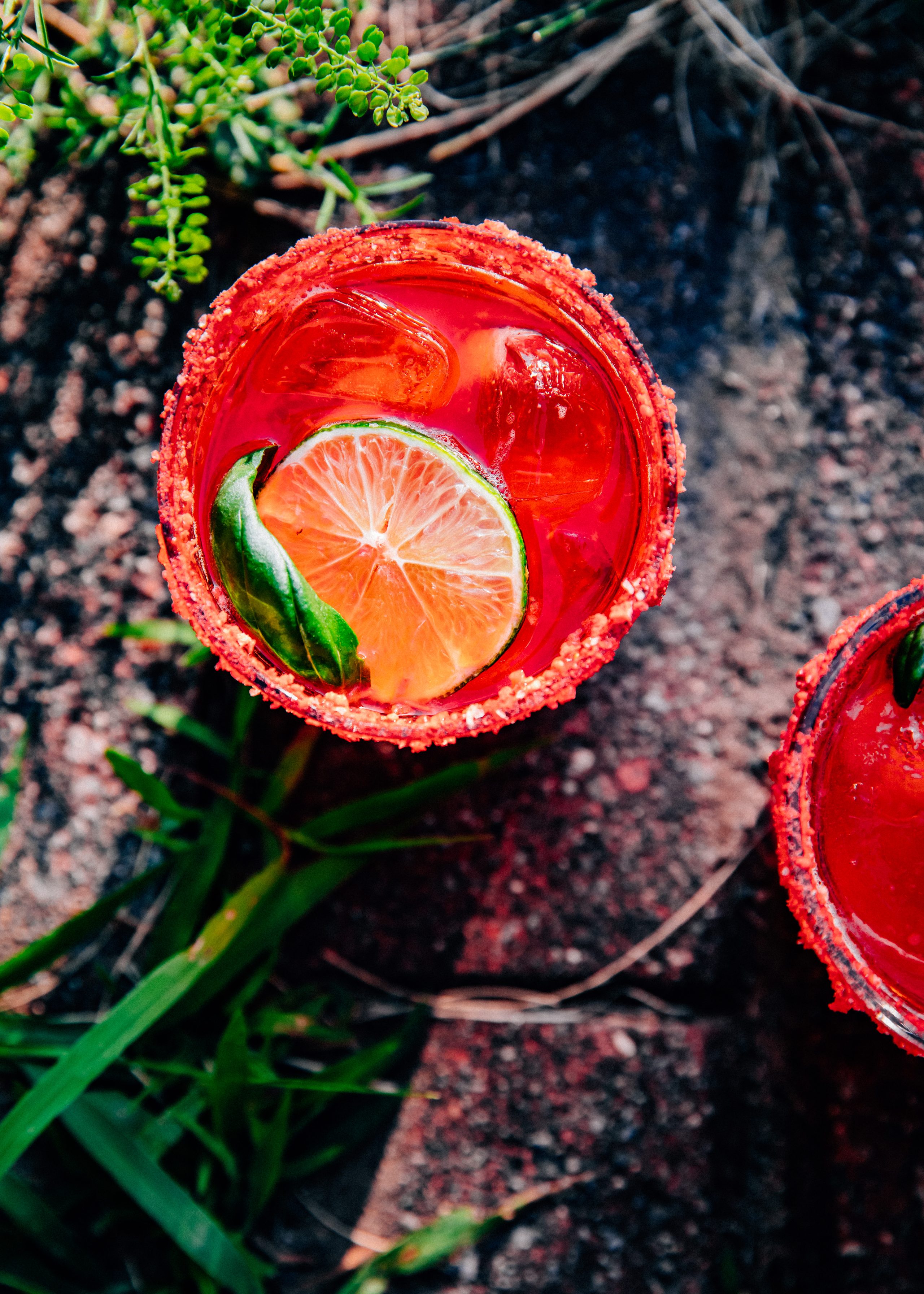 Strawberry Basil Margaritas | Well and Full | #summer #recipe #cocktail
