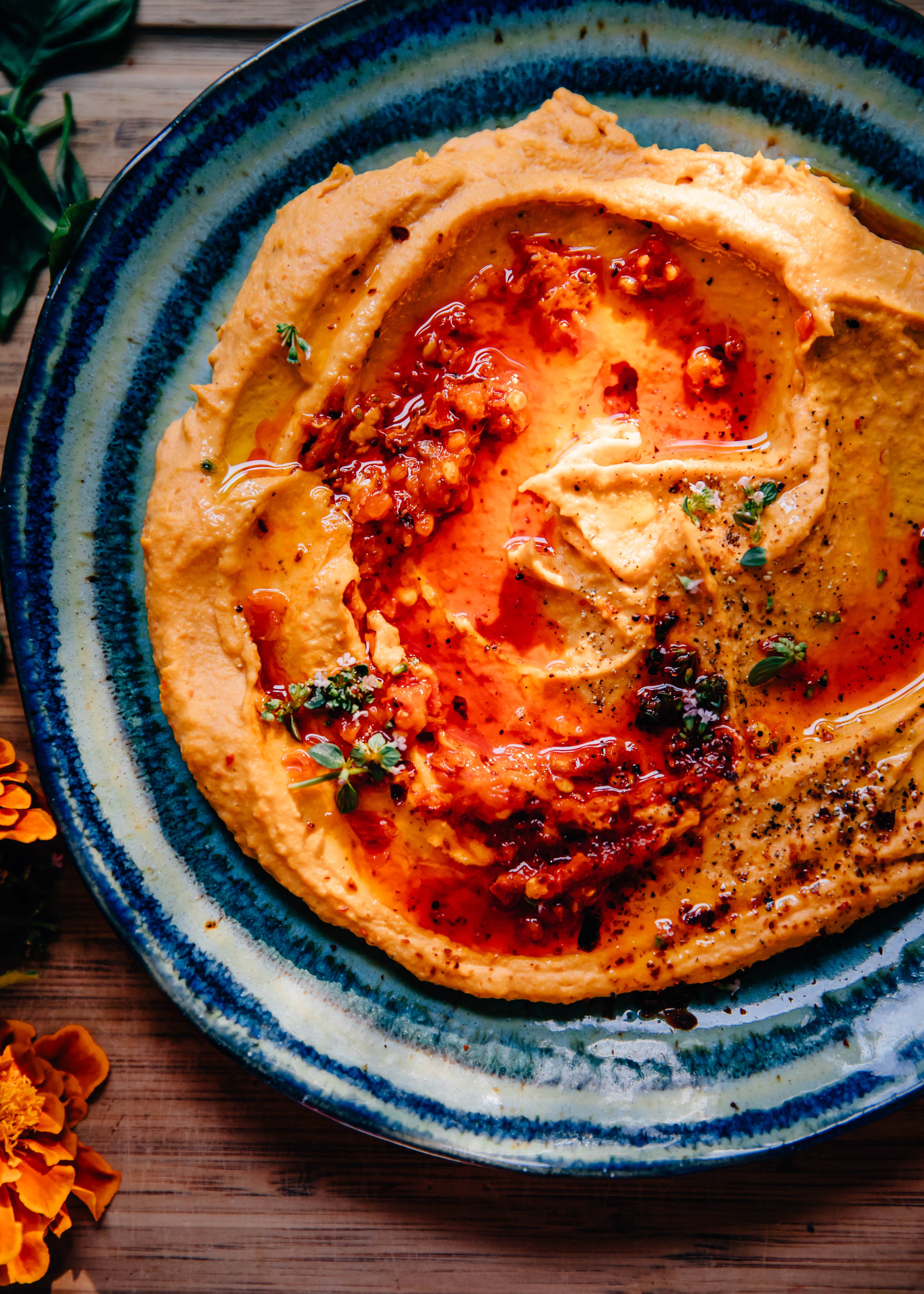 Calabrian Chili Hummus | Well and Full | #vegetarian #recipe