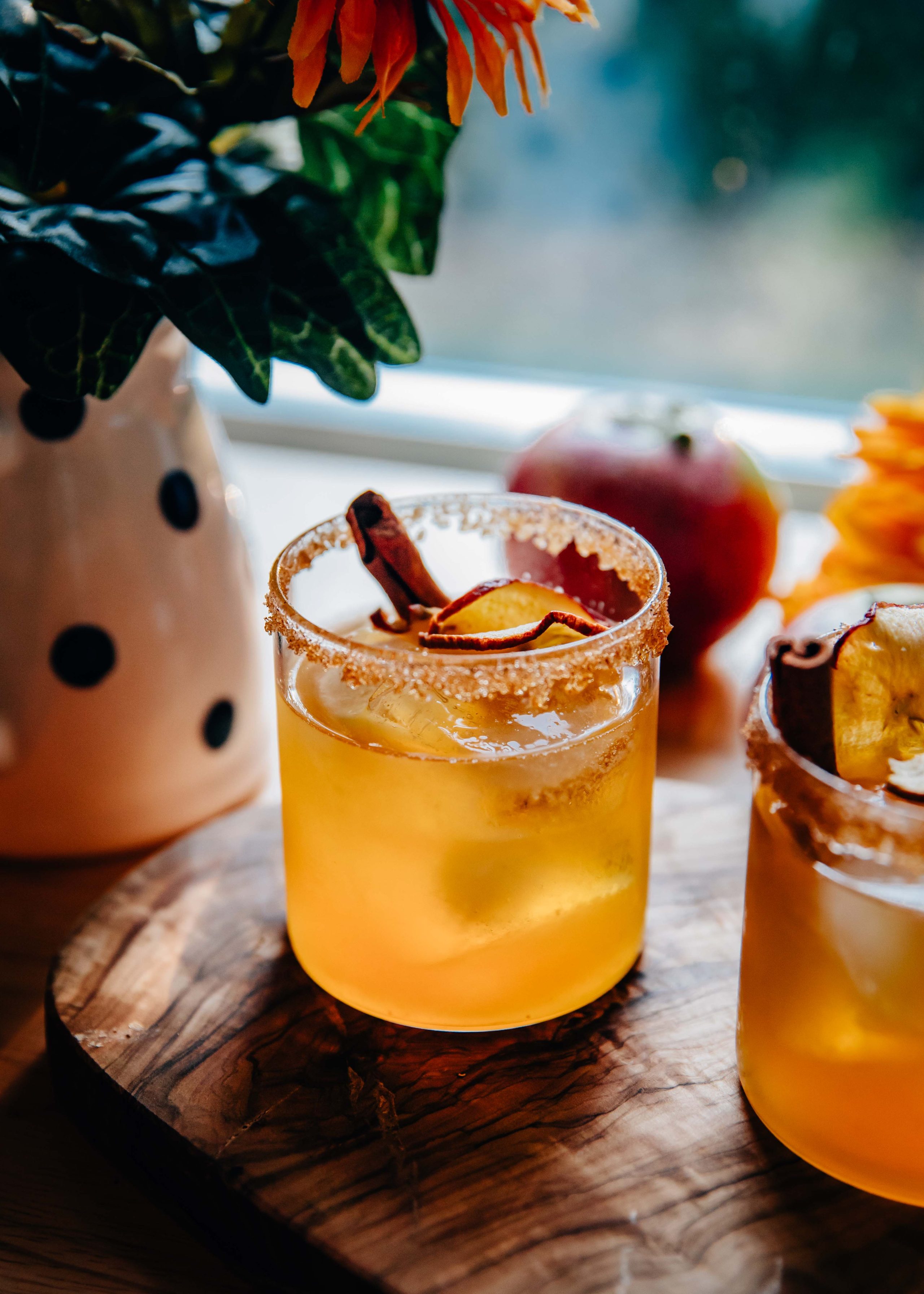 Apple Cider Margarita | Well and Full | #recipe #cocktail Hard Cider #autumn #whiskey