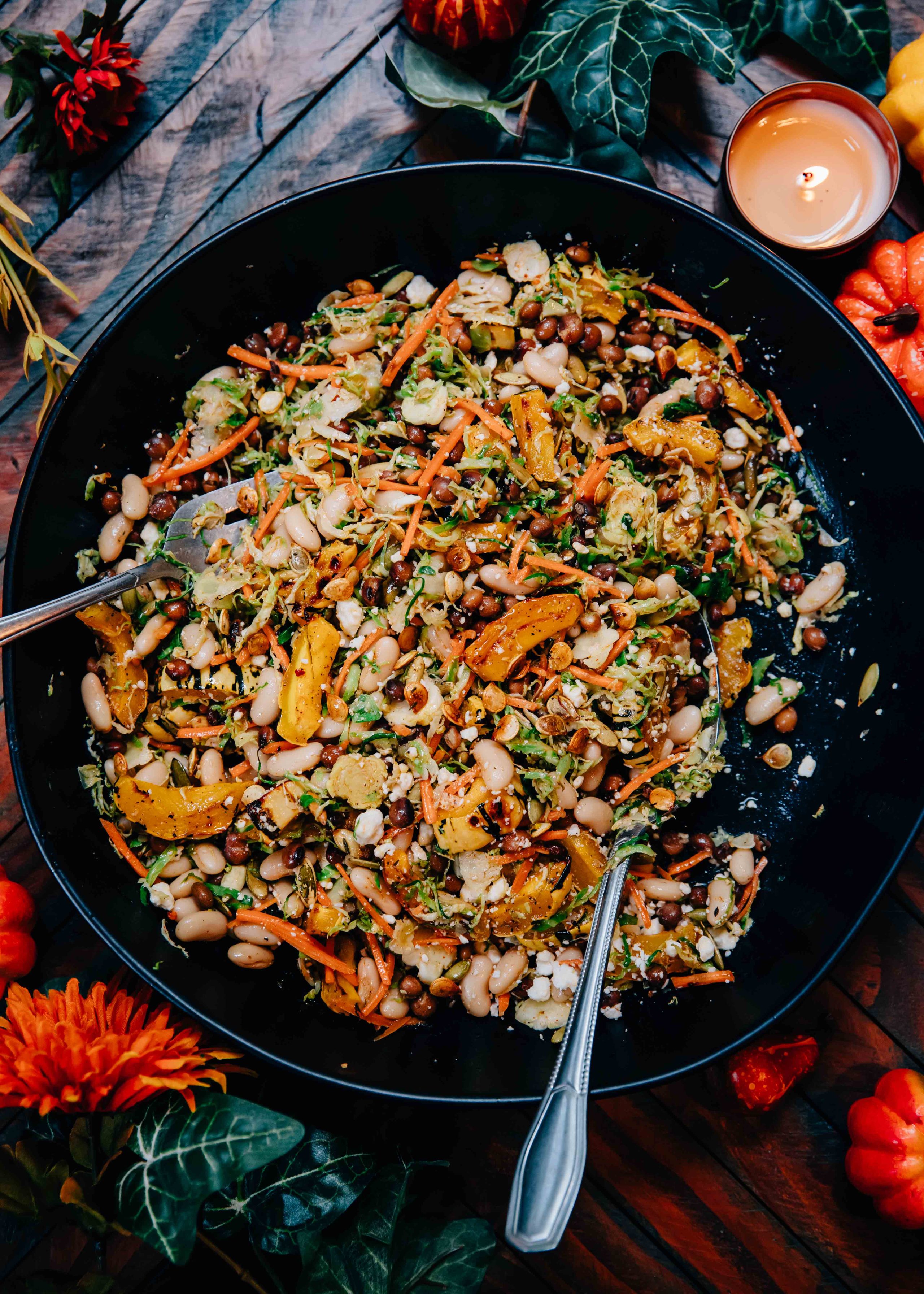 Autumn Dense Bean Salad w/ Chipotle Vinaigrette | Well and Full | #vegetarian #recipe #salad #tiktok