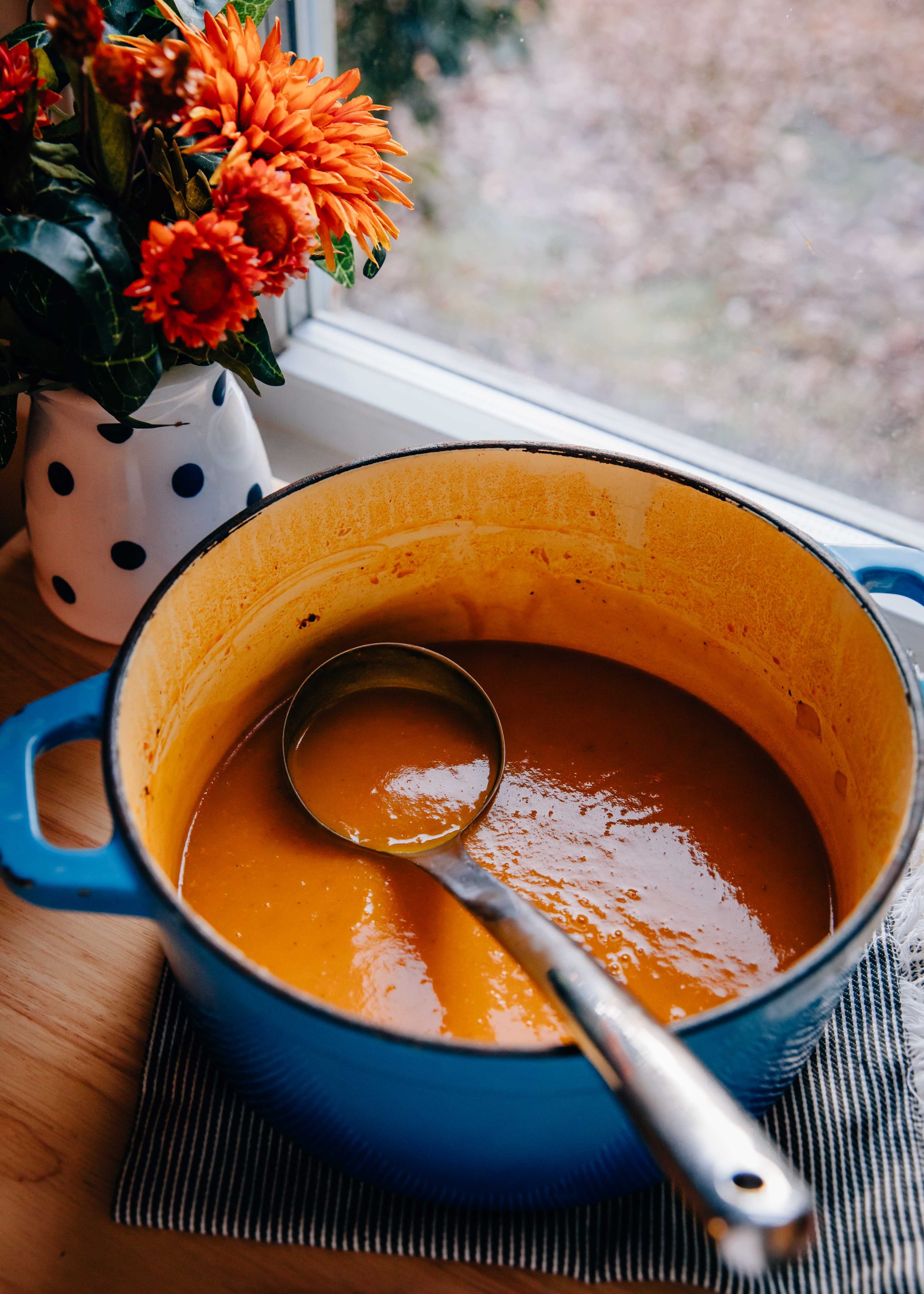 Butternut Squash Ginger Soup with Coconut Milk | Well and Full | #vegan #fall #autumn #recipe