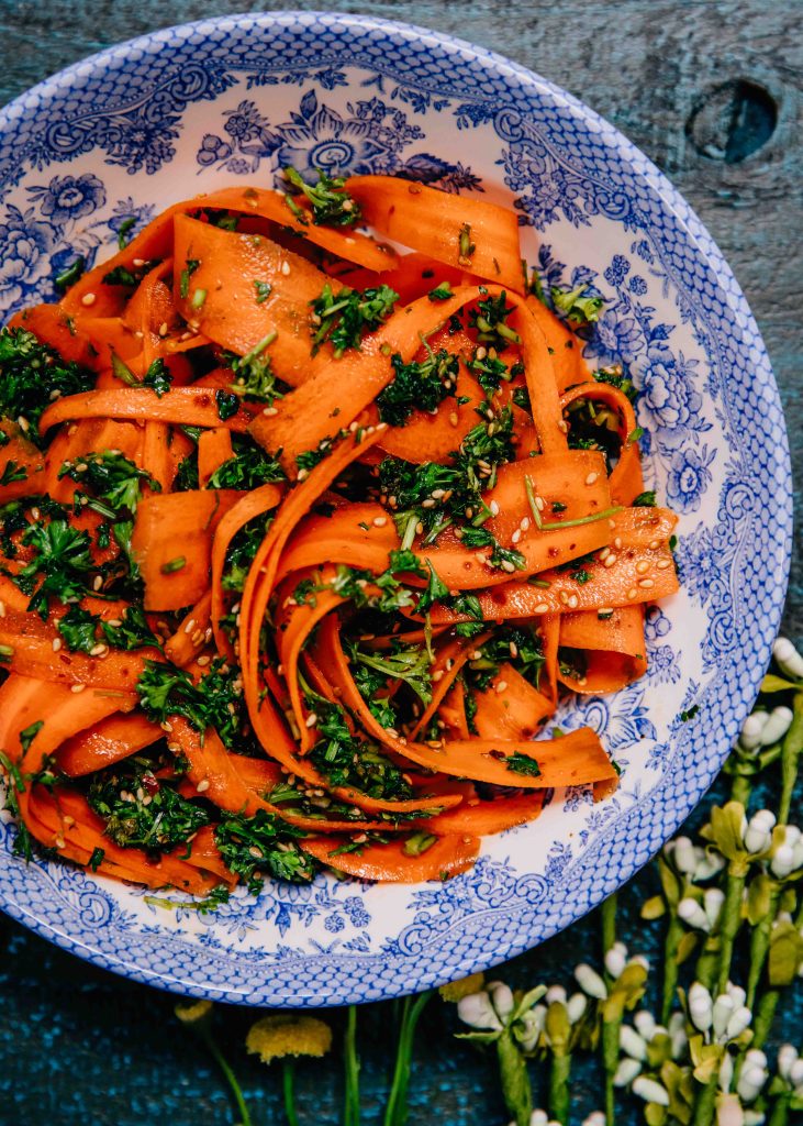 Carrot Ribbon Salad | Viral Tiktok Recipe | Well and Full | #vegan #vegetarian #recipe