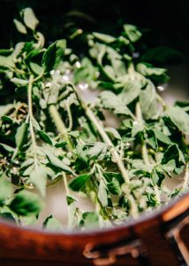 Oregano Simple Syrup for Cocktails | Well and Full | #recipe #vegan #vegetarian #spring #seasonal