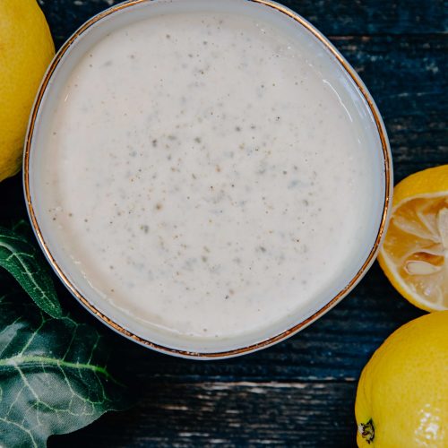 The Best Vegetarian Caesar Dressing Recipe | Well and Full | #salad #dressing | Made with No Anchovies