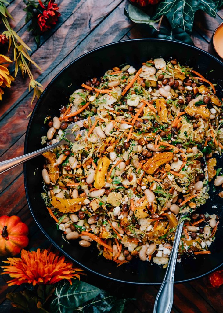What To Make For Dinner This Fall | Autumn Dense Bean Salad | #wellandfull #vegetarian #recipe