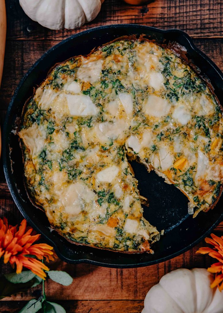Butternut Squash Frittata | Well and Full | High-Protein Recipe | #vegetarian #seasonal #fall #autumn #recipe