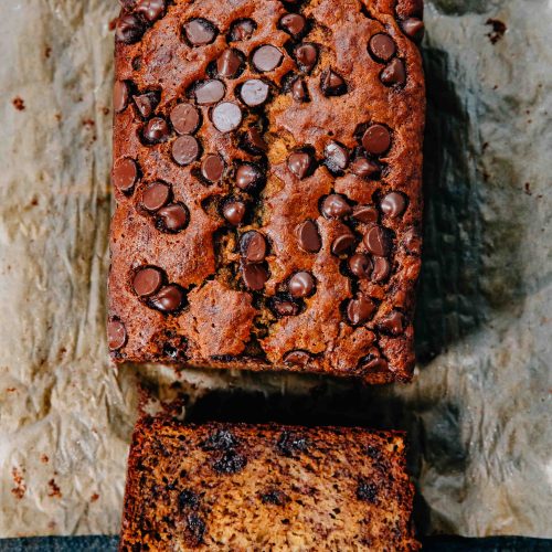 Chocolate Chip Banana Bread | Well and Full | #baking #dessert #recipe #vegetarian