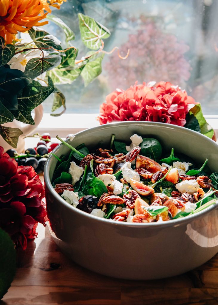Fig and Goat Cheese Salad | Well and Full | #vegetarian #autumn #recipe #salad