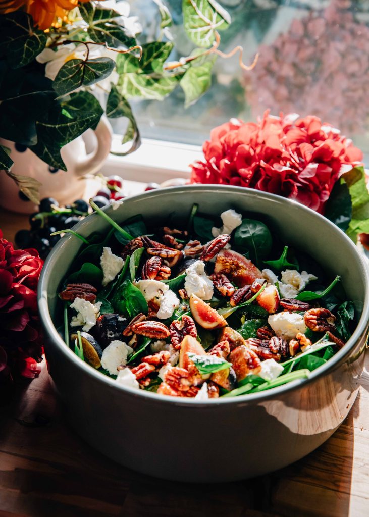 Fig and Goat Cheese Salad | Well and Full | #vegetarian #autumn #recipe #salad