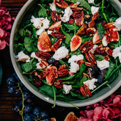 Fig and Goat Cheese Salad | Well and Full | #vegetarian #autumn #recipe #salad