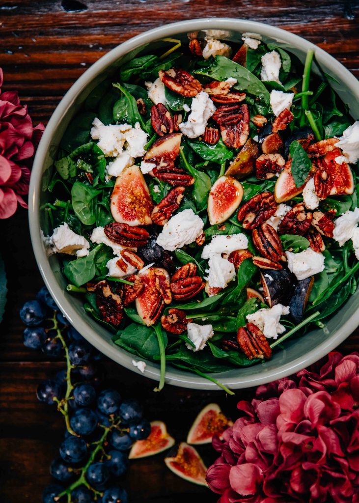 Fig and Goat Cheese Salad | Well and Full | #vegetarian #autumn #recipe #salad