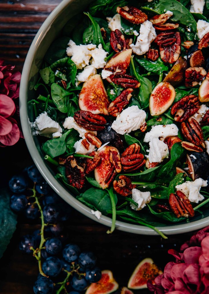 Fig and Goat Cheese Salad | Well and Full | #vegetarian #autumn #recipe #salad