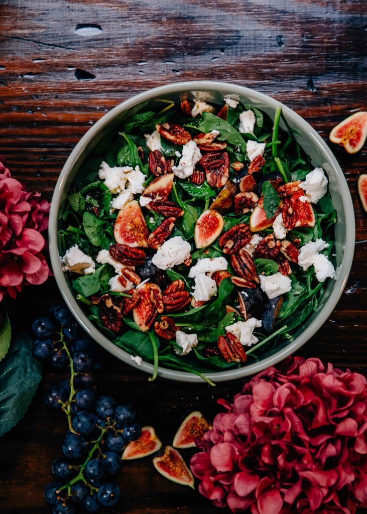 Fig and Goat Cheese Salad | Well and Full | #vegetarian #autumn #recipe #salad