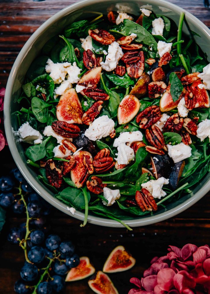 Fig and Goat Cheese Salad | Well and Full | #vegetarian #autumn #recipe #salad