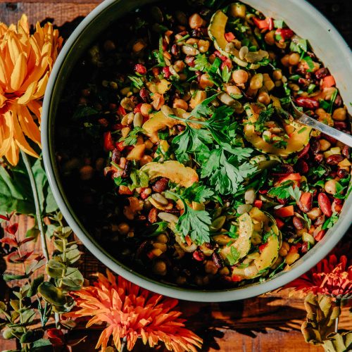 Late Summer Dense Bean Salad | Well and Full | #vegan #vegetarian #recipe #seasonal #dbs